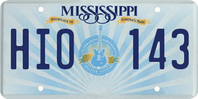 MS license plate HIO143
