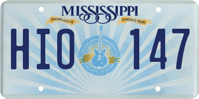 MS license plate HIO147