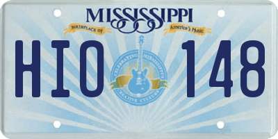 MS license plate HIO148
