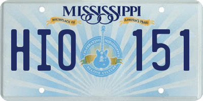 MS license plate HIO151