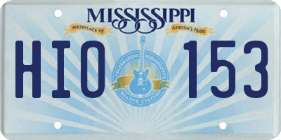 MS license plate HIO153