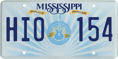 MS license plate HIO154