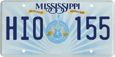 MS license plate HIO155
