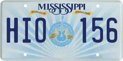 MS license plate HIO156