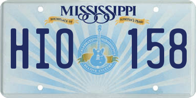 MS license plate HIO158