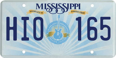 MS license plate HIO165
