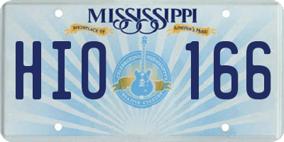 MS license plate HIO166