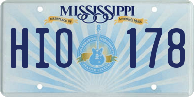 MS license plate HIO178