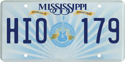 MS license plate HIO179