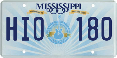 MS license plate HIO180