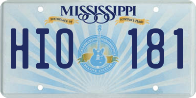 MS license plate HIO181