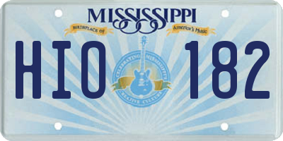MS license plate HIO182