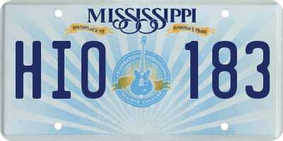 MS license plate HIO183