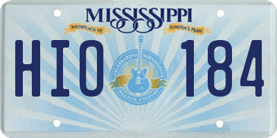 MS license plate HIO184