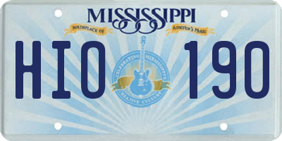 MS license plate HIO190