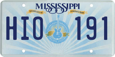 MS license plate HIO191