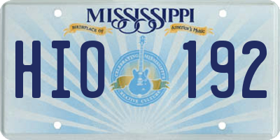 MS license plate HIO192