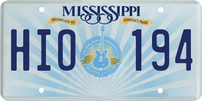 MS license plate HIO194