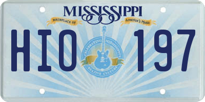 MS license plate HIO197