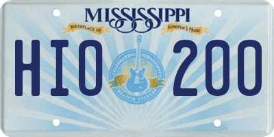 MS license plate HIO200