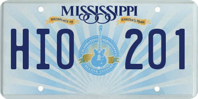 MS license plate HIO201