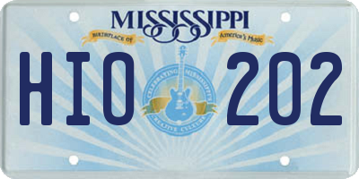 MS license plate HIO202