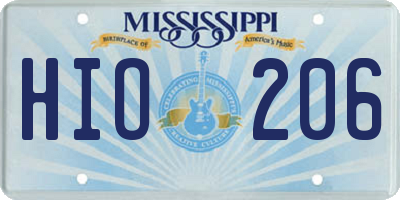 MS license plate HIO206
