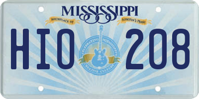 MS license plate HIO208