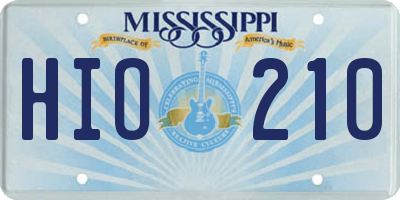 MS license plate HIO210