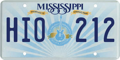 MS license plate HIO212