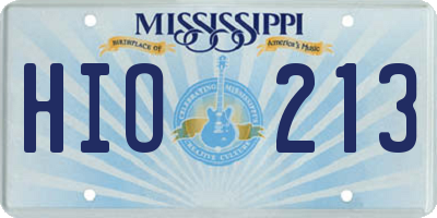 MS license plate HIO213