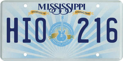 MS license plate HIO216