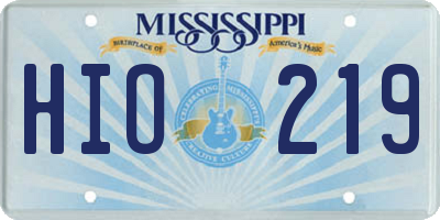 MS license plate HIO219