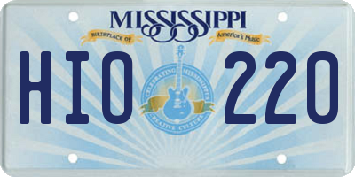 MS license plate HIO220