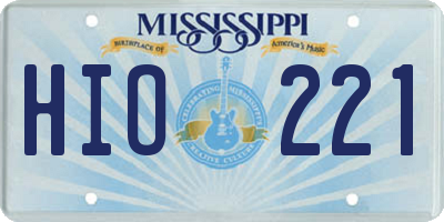 MS license plate HIO221