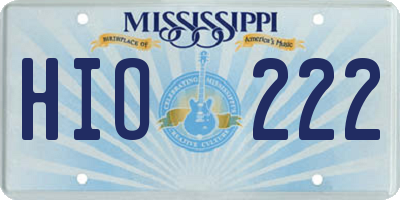 MS license plate HIO222