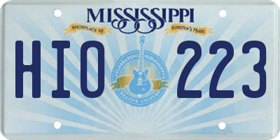 MS license plate HIO223