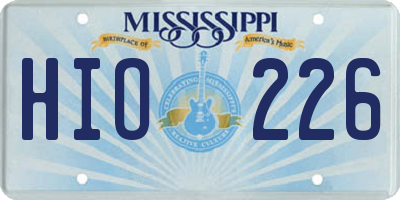 MS license plate HIO226
