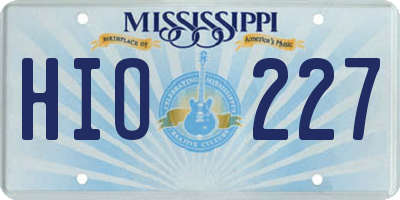 MS license plate HIO227