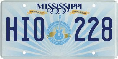 MS license plate HIO228