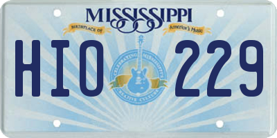MS license plate HIO229