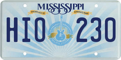 MS license plate HIO230
