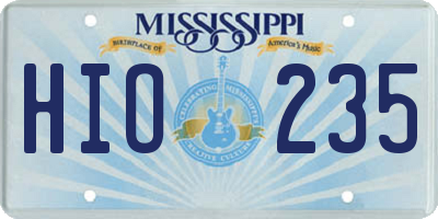 MS license plate HIO235