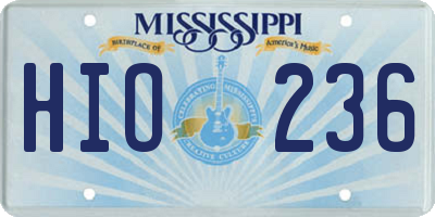 MS license plate HIO236