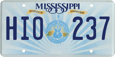 MS license plate HIO237