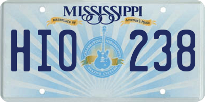MS license plate HIO238