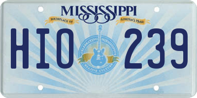 MS license plate HIO239