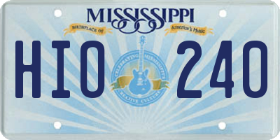 MS license plate HIO240