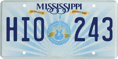 MS license plate HIO243
