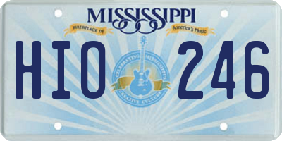 MS license plate HIO246